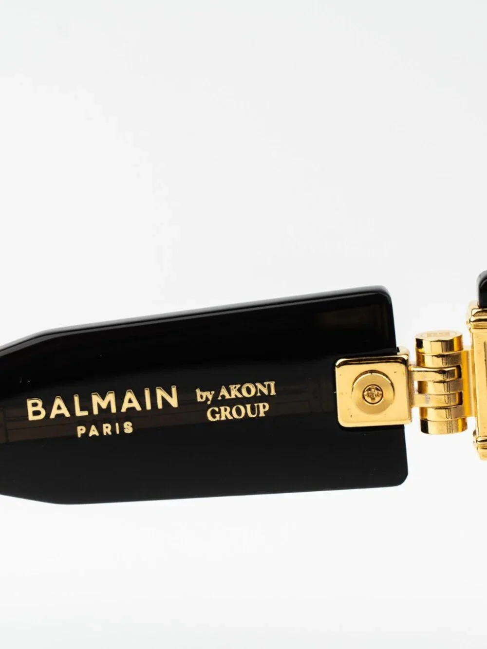Balmain Men Sunglasses Titanium Black Gold Gradient Wraparound B-ESCAPE BPS-143A